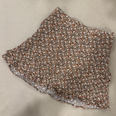 Zara Girls Brown Multicolor Floral Ruffle Skirt with shorts built in size 10
