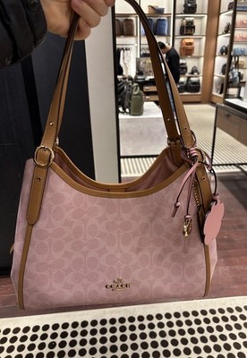 NWT Coach Erin Shoulder Bag In Signature Canvas With Charms in Powder Pink CEL13