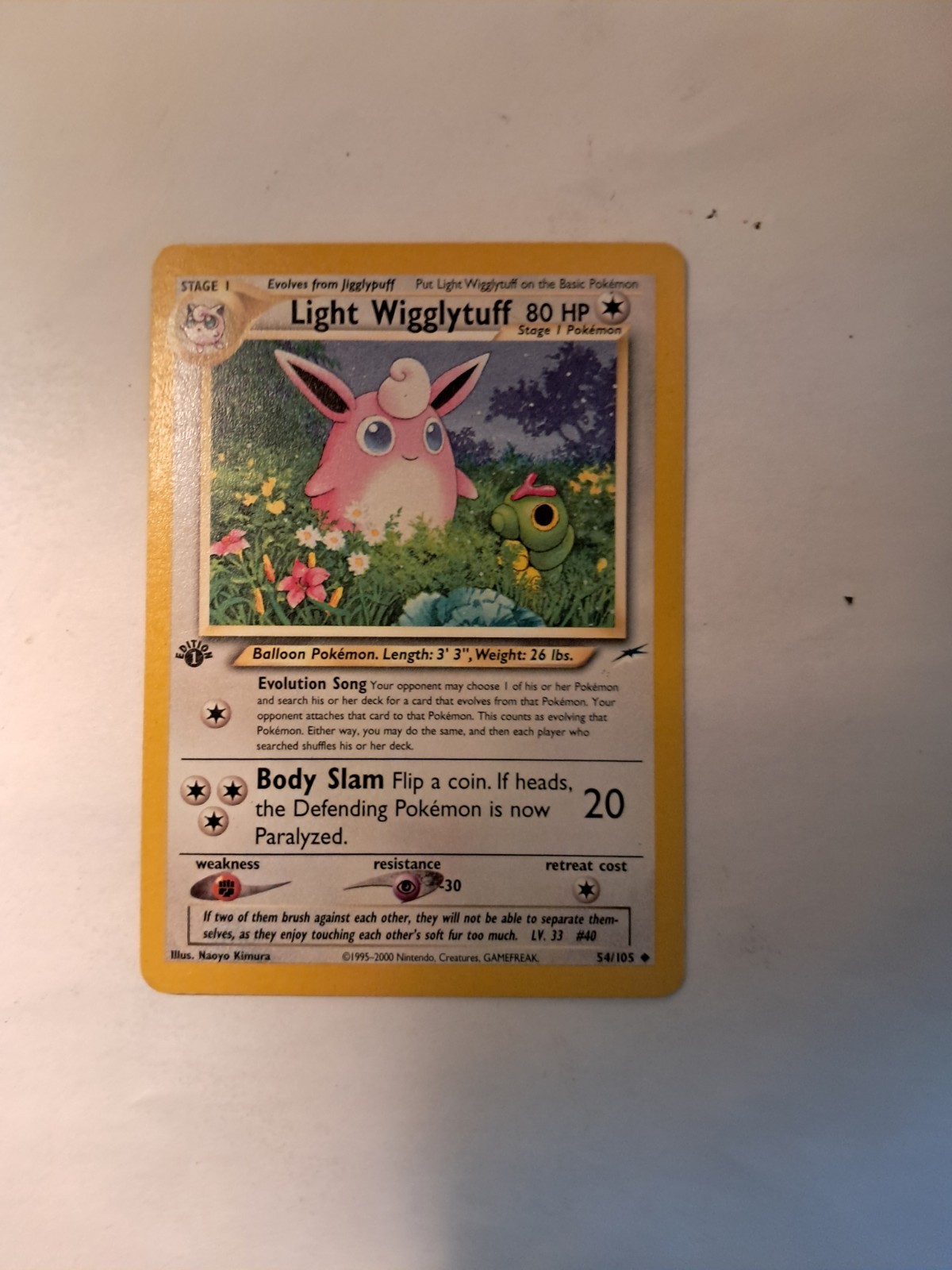 Pokémon TCG Light Wigglytuff Neo Destiny 1st Edition Uncommon Card 54/105