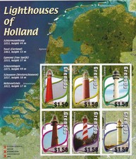 Grenada Amphilex  02 Lighthouses of the Netherlands 2002 MNH-15 Euro