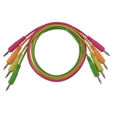 Pig Hog Pig Patch 3.5 Mono Synthesizer Patch Cables, 4-Pack of 18" Neon Cables