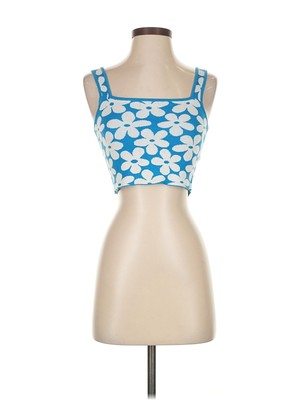 Amisu Women Blue Sleeveless Top S