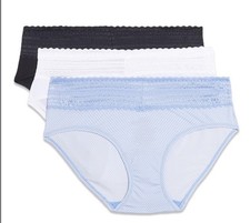 Warners Blissful Benefits Dig-Free Microfiber Lace Hipster Panties 3-Pack New XL