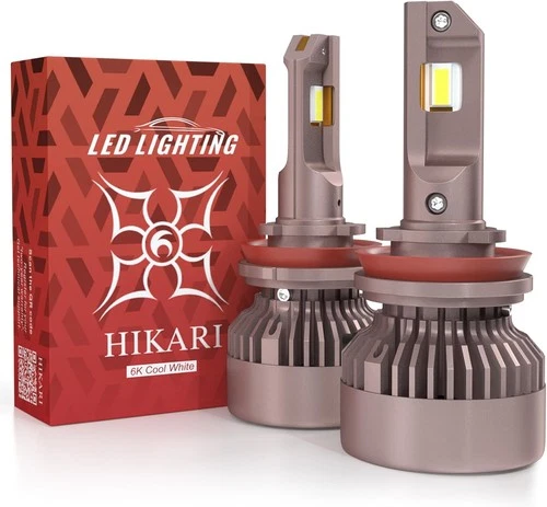 HIKARI WINGS H11 Fog Light, 50000LM Pure White 6000K LED Bulbs, H11/H8/H9