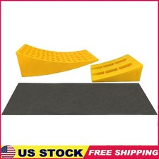 Heavy Duty Plastic Curved Vehicle Level Ramps Tire Saver Anti-Slip Portable 4lbs