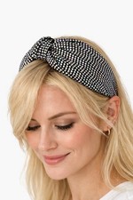 Sparkle Polka Dot Turban Knot Headband Wide Padded Statement Hairband Handmade