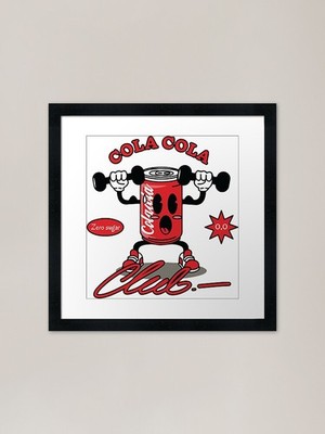 Cola Cola Club Zero Sugar Framed Ar Framed Wall Art Poster Canvas Print Picture