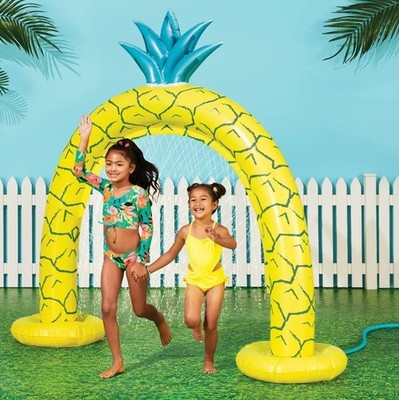 SUN SQUAD Inflatable Pineapple Sprinkler Outdoor Water Toy 6ft 9in Tall