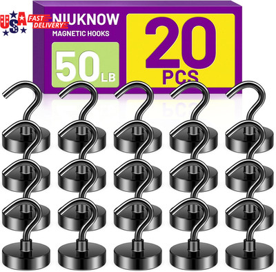 Magnetic Hooks for Cruise Cabins, 50Lbs Black Magnetic Hooks for Hanging, Cruise