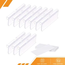 50Pcs Wire Shelf Label Holder 1.1"x2.36" Plastic Merchandise Sign