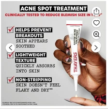 Thayers Rapid Sulfur Acne Treatment, Soothing & Non-Stripping Skin Care, 0.5 fl