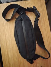 Black Crossbody Sling Bag for Men, Zip Closure, Adjustable Strap, Casual/Travel
