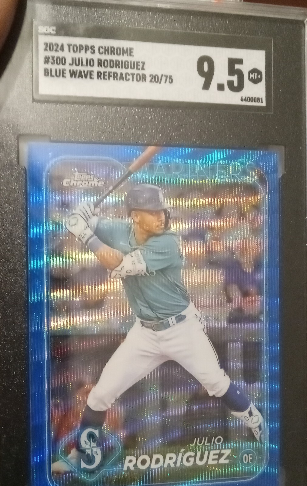 2024 Topps Chrome - Julio Rodriguez #300 Blue Wave Refractor 20/75
