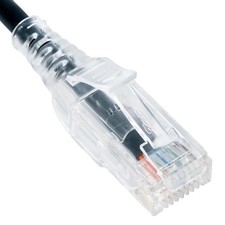 ICC PATCH CORD CAT 6 SLIM CLEAR 20FT BLACK ICPCSH20BK UPC 633758099028 - Cor...