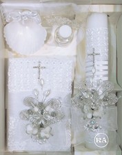 NEW Baptism Candle Gift Set for Boys and Girls with Prayer Book in Spanish