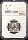 1963 Proof Washington Quarter certified PF 67 by NGC!