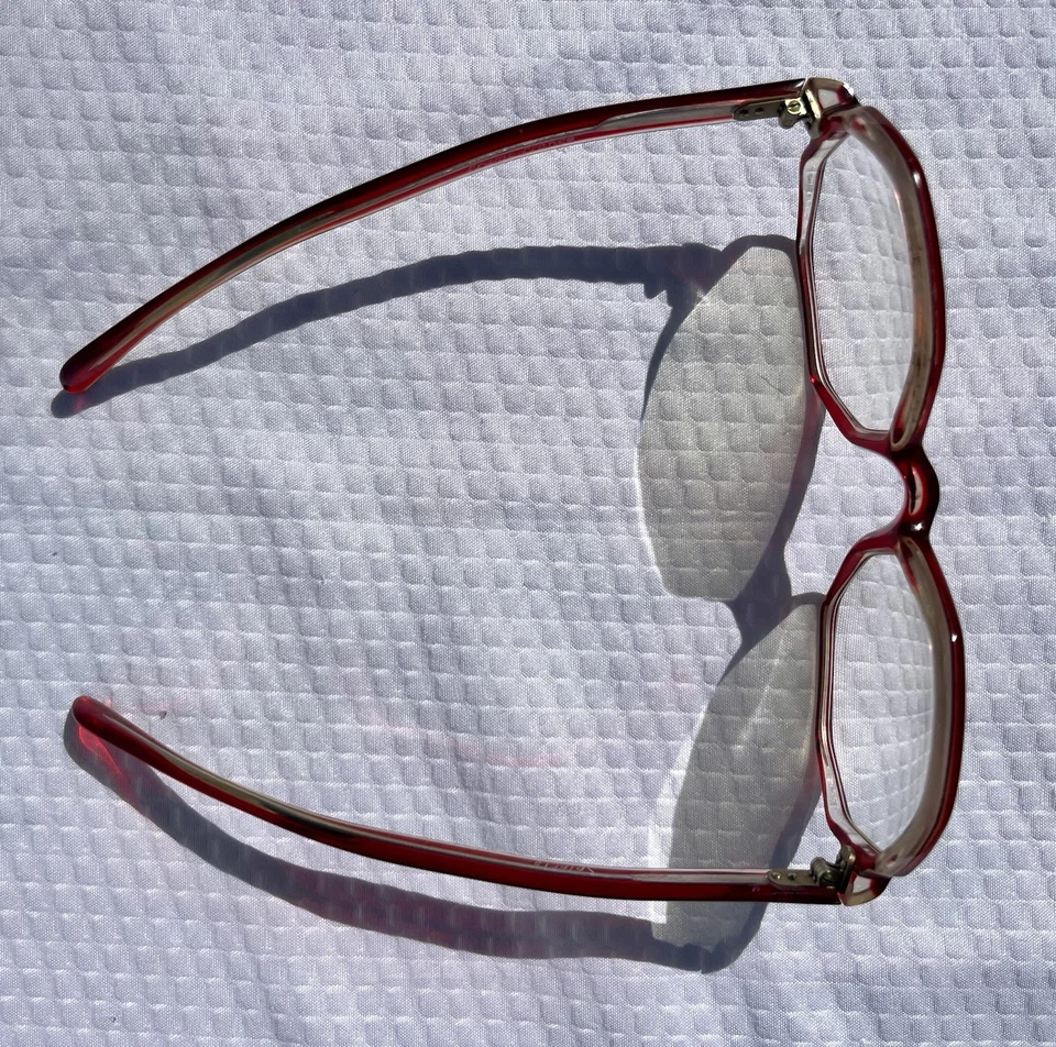 Anteojos True Vintage Selecta Full Red Hexagon con marco de 6 caras hechos en Francia Foto 2 de 4