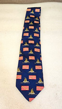 Robert Talbot Nordstrom Silk Necktie Patriotic "Don't Tread on Me" Made in USA