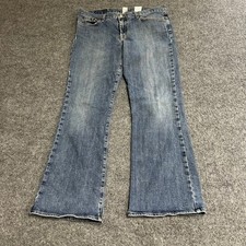 Lucky Brand Jeans Womens Size 14 Blue Flare Stretch Denim USA Made 81RUA80