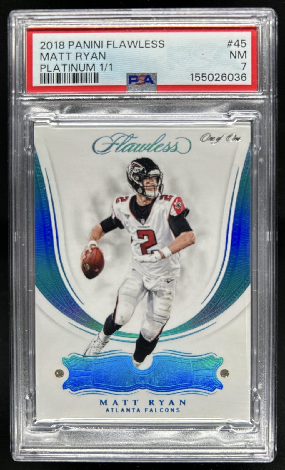 2018 Panini Flawless Matt Ryan Platinum #1/1 Falcons PSA 7