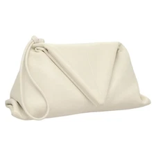 BOTTEGA VENETA Clutch Bag Leather White Auth 133083