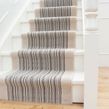 Extra Long Hallway Stair Carpet Cream Stripe Hall Stairway Runner - Sold In Foot
