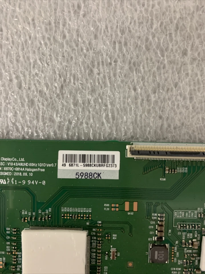 Placa T-Con para Sony XBR49X800H 4K Ultra LED HDR TV (6871L-5988C) Foto 2 de 2