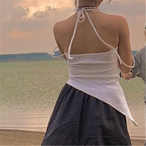 New Women's Fashion Trend Sexy Solid Color Simple Casual Slim Halter Tank Tops~ - Picture 20 of 24