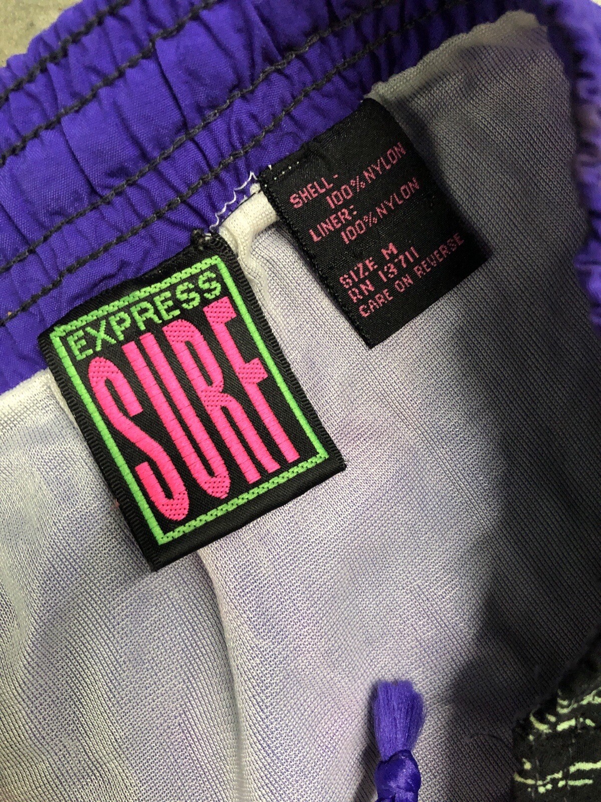 Vintage 80’s Express Surf Patch Work Abstract Tri… - image 5