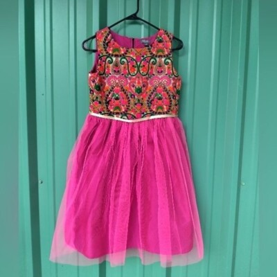 Girl's Hot Pink Floral Paisley Tapestry Hot Pink Tuelle Dress Size 12/13 | eBay Girl's Hot Pink Floral Paisley Tapestry Hot Pink Tuelle Dress Size 12/13 | eBay