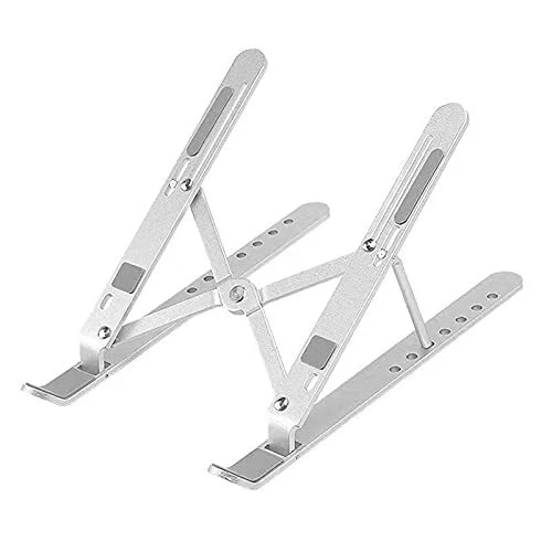 Adjustable Ergonomic Aluminum Laptop Stand Portable for Desk Work or Lap Use  