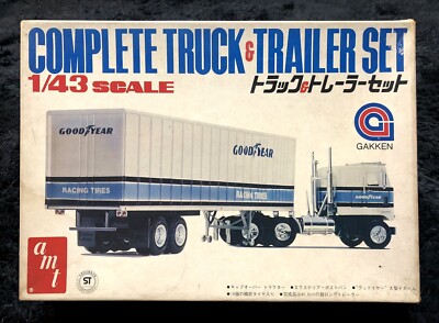 GOOD YEAR COMPLETE TRUCK & TRAILER SET 1/43 AMT / GAKKEN MODEL KIT 