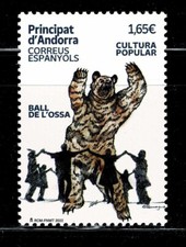 SPANISH ANDORRA STAMP MNH 2022 DANCE OF THE BEAR - BALL DE L ́OSSA