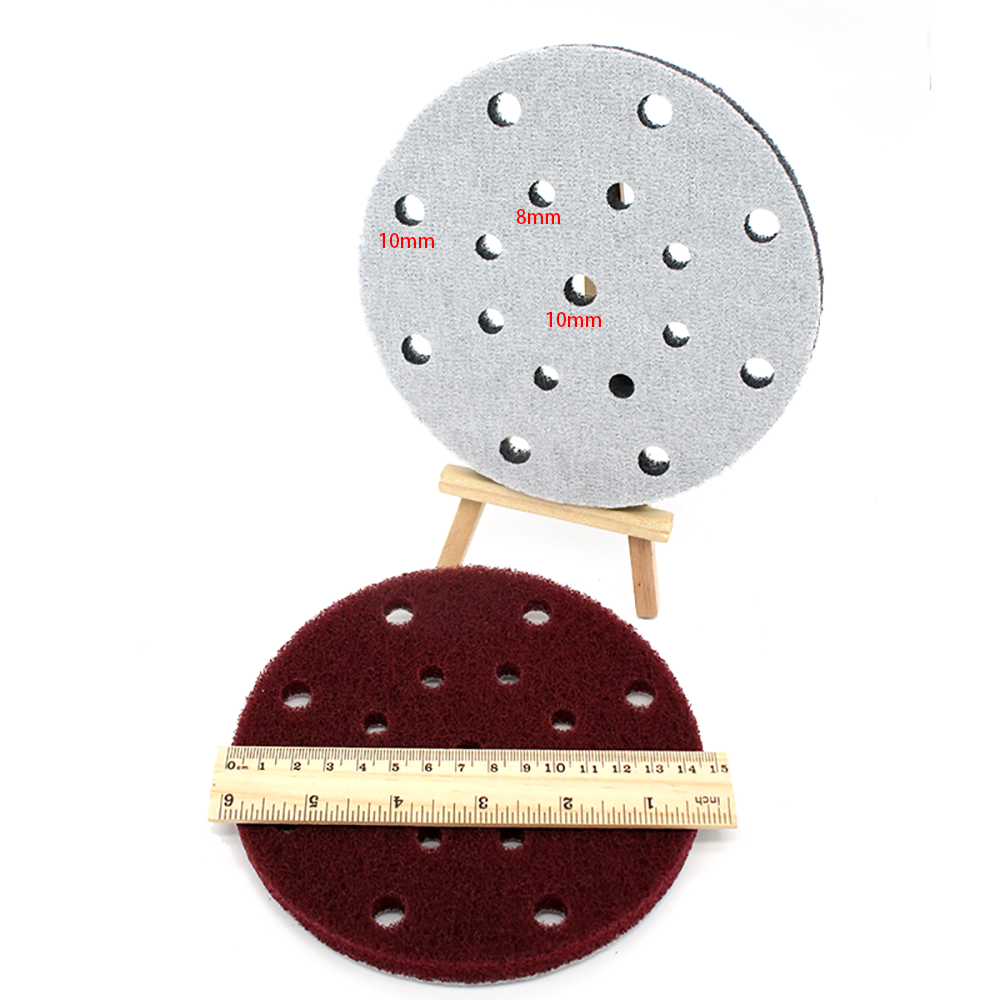 6" 150mm Scouring Pad 17 Holes Abrasive Cleaning Discs 240 400 800 Hook & Loop eBay