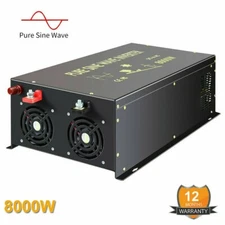8000W Pure Sine Wave power Inverter 60V to 110V 220V RV/Truck/Car/Home Solar