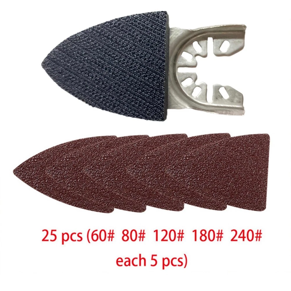 Triangular Sander Pad with 25 Sanding Sheets for Oscillating Power Tools