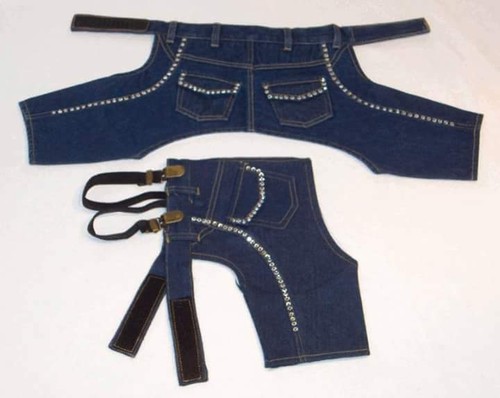 Dog Clothes Apparel Cat BLUE JEAN Pants Small Only - Picture 2 of 4