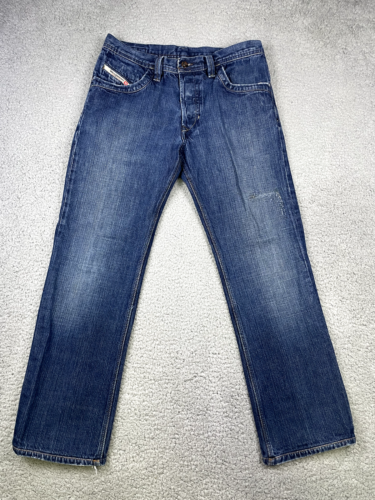 Diesel Jeans Mens Size 30x29 Blue Denim Tyel Straight Leg Button Fly Italy Made