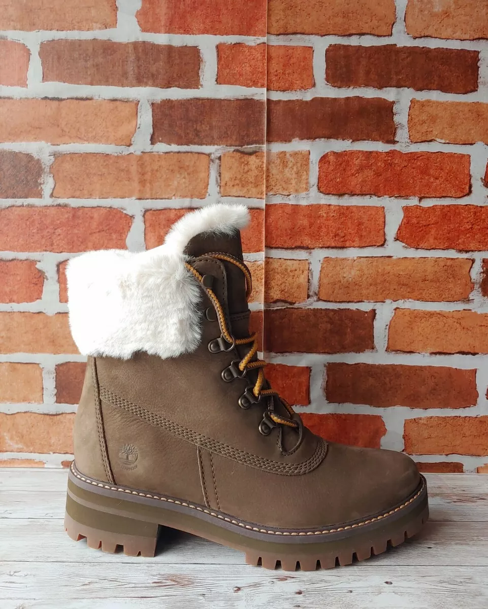 TIMBERLAND WOMEN S COURMAYEUR VALLEY 6 INCH WATERPROOF BOOTS OLIVE NUBUCK Sz 8.5