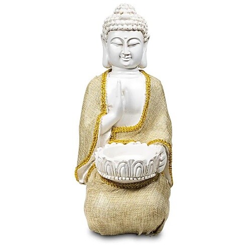 Friedensbuddha Mit Teelichthalter -- 1130 G; 20x16x33 Cm