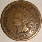 1907 P US INDIAN HEAD CENT - NICE COIN - USA PENNY 1907-P