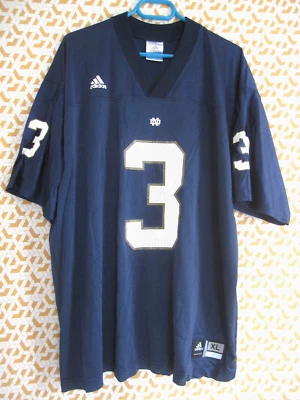 Maillot Notre Dame Irish Football Americain #3 Adidas Bleu Jersey Homme - XL - Photo 1/4