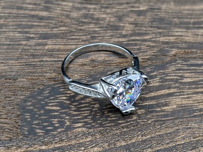 Xiaomei Sunflower 925 Silver Ring With 1.38 Ct White Topaz - Women's Wedding Gift Ring (Size 7)