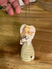 Praise all with Harpy & Heart Angle Christmas ornament resin 4"