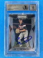 Bobby Witt Jr Signed 2019 Panini Prizm Draft Picks Prospect RC BAS Auto Grade 10 Bobby Witt Jr Signed 2019 Panini Prizm Draft Picks Prospect RC BAS Auto Grade 10