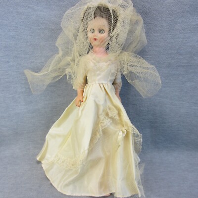 Vintage Kaysum Grocery Store Bride Doll Rooted Hair Posable 18in