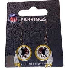 Washington Redskins Logo Dangle Earrings