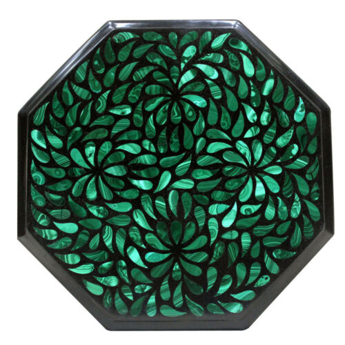 12" Marble table top center coffee Inlay green malachite pietra Dura Decor b1