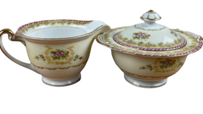 Imperial China Creamer and Sugar Bowl Made In Japan Floral Pattern Adele