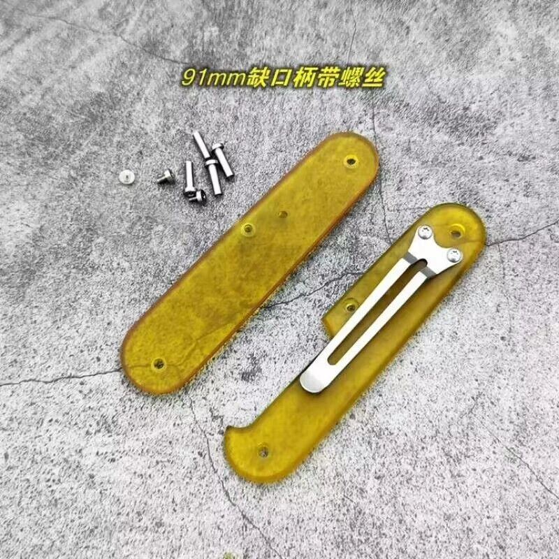 1 par de escalas ULTEM PEI con clip de bolsillo para navaja suiza Victorinox 91 mm Foto 3 de 4